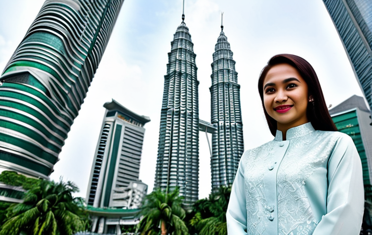**

"A professional Malaysian woman in a modest baju kurung, standing in front of the Petronas Twin Towers in Kuala Lumpur, fully clothed, appropriate attire, safe for work, perfect anatomy, natural proportions, professional photography, high quality, family-friendly."

**